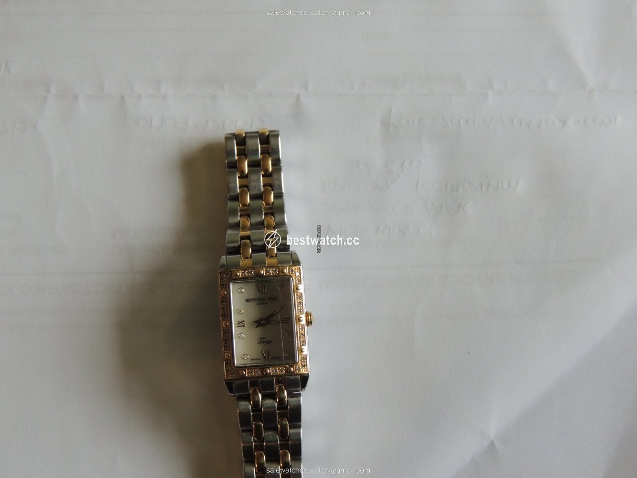 IMG_9085 Raymond Weil Tango Womens watch Quartz Gold Steel 5971-SPS-00995 Replica 2