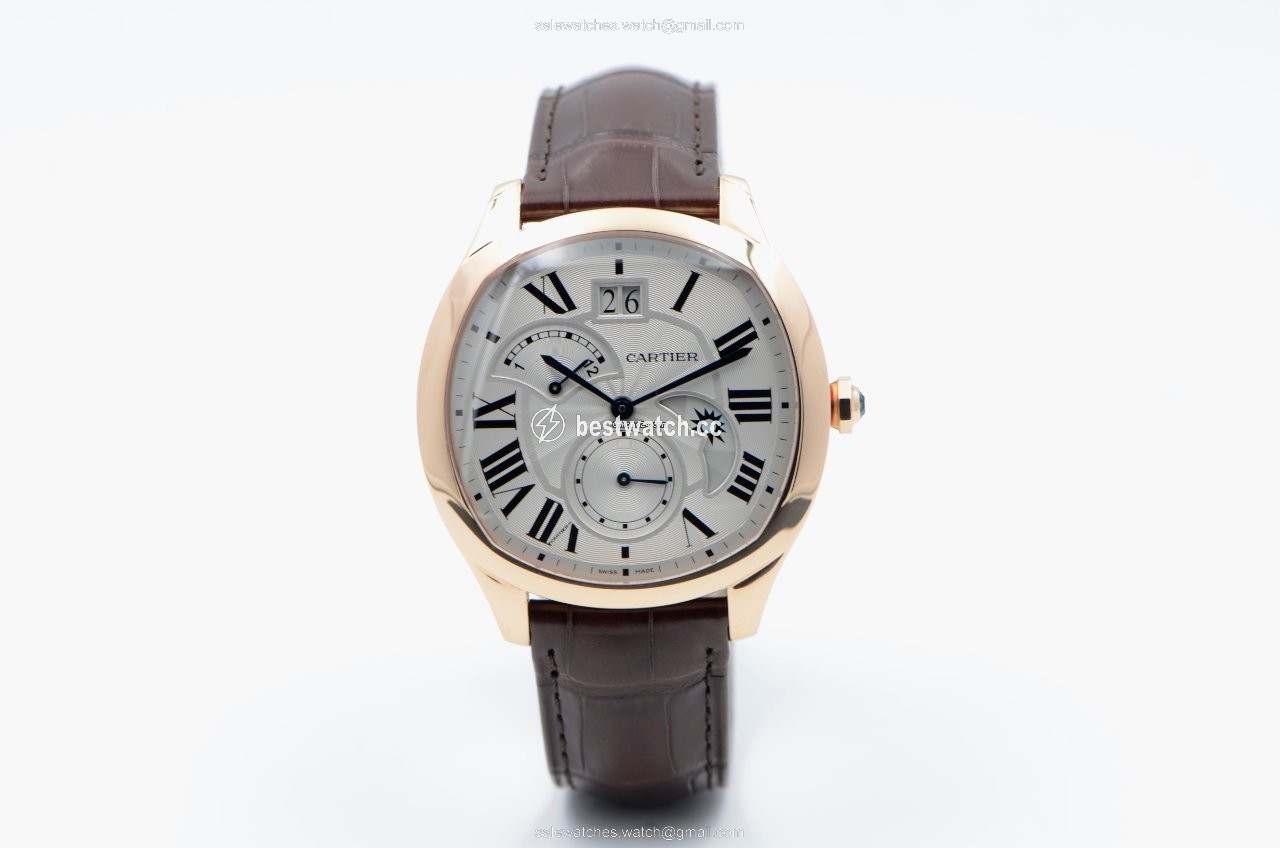 IMG_9085 Cartier Drive de Cartier Mens watch Unisex Automatic Rose gold WGNM0005 Replica 2