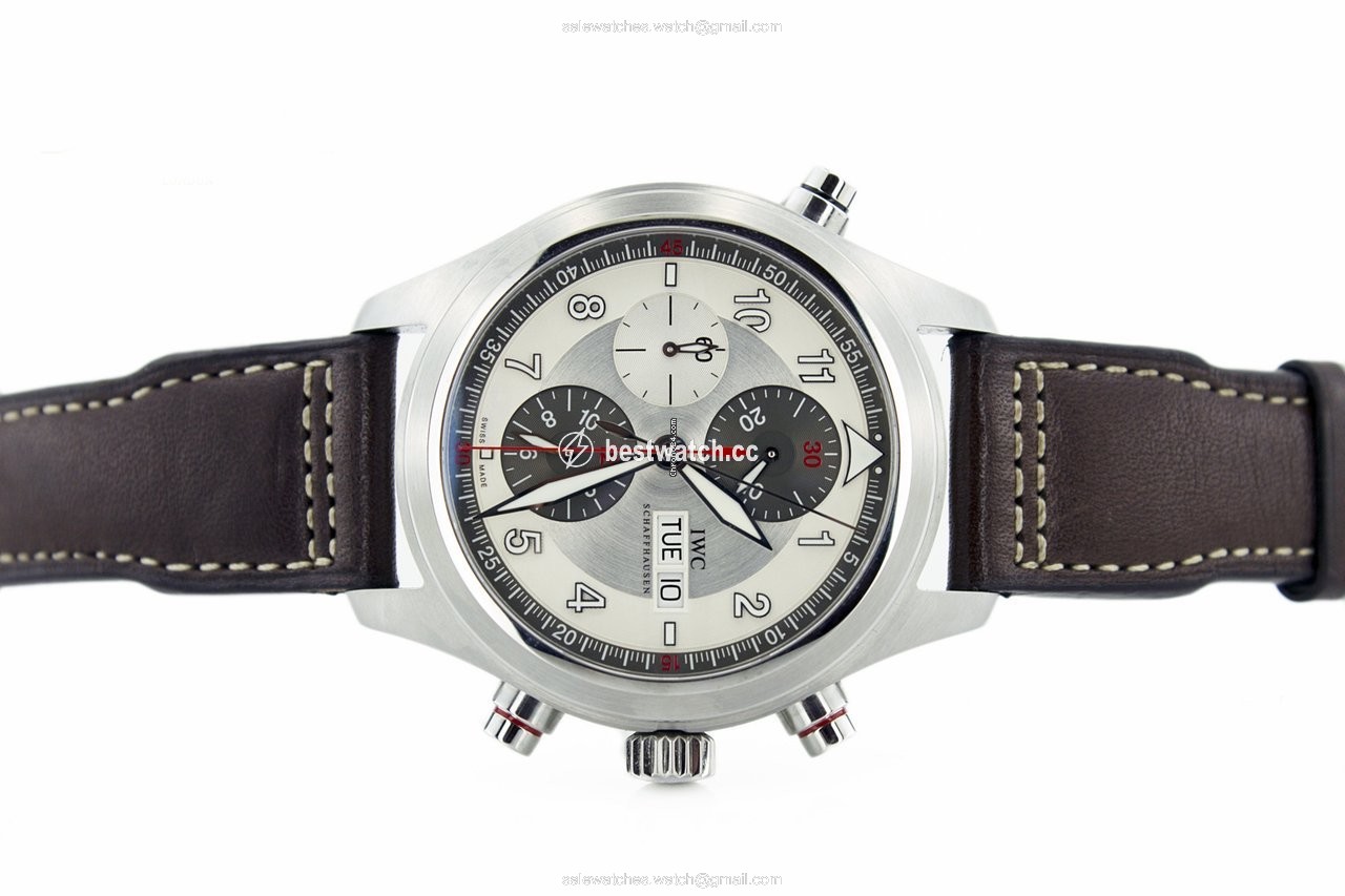 IWC Pilot Double Chronograph Mens watch Unisex Automatic Steel iw371806 Replica 2