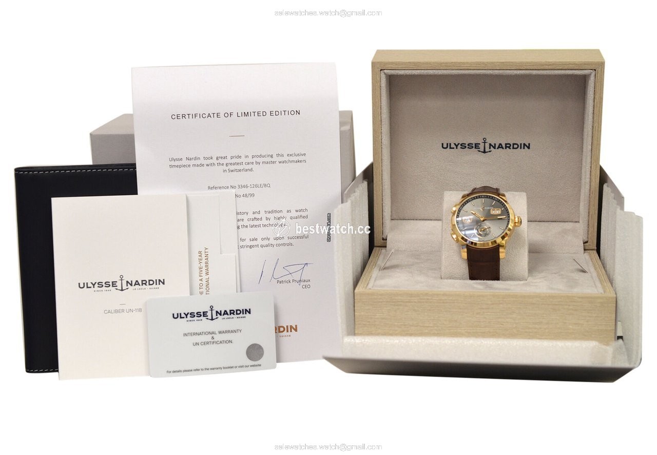 IMG_9085 Ulysse Nardin Dual Time Mens watch Unisex Automatic Rose gold 3346-126 LE BQ Replica 2