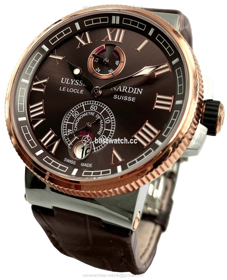 Ulysse Nardin Marine Chronometer Manufacture Mens watch Unisex Automatic Gold Steel 1185-126-3T 45 Replica 2
