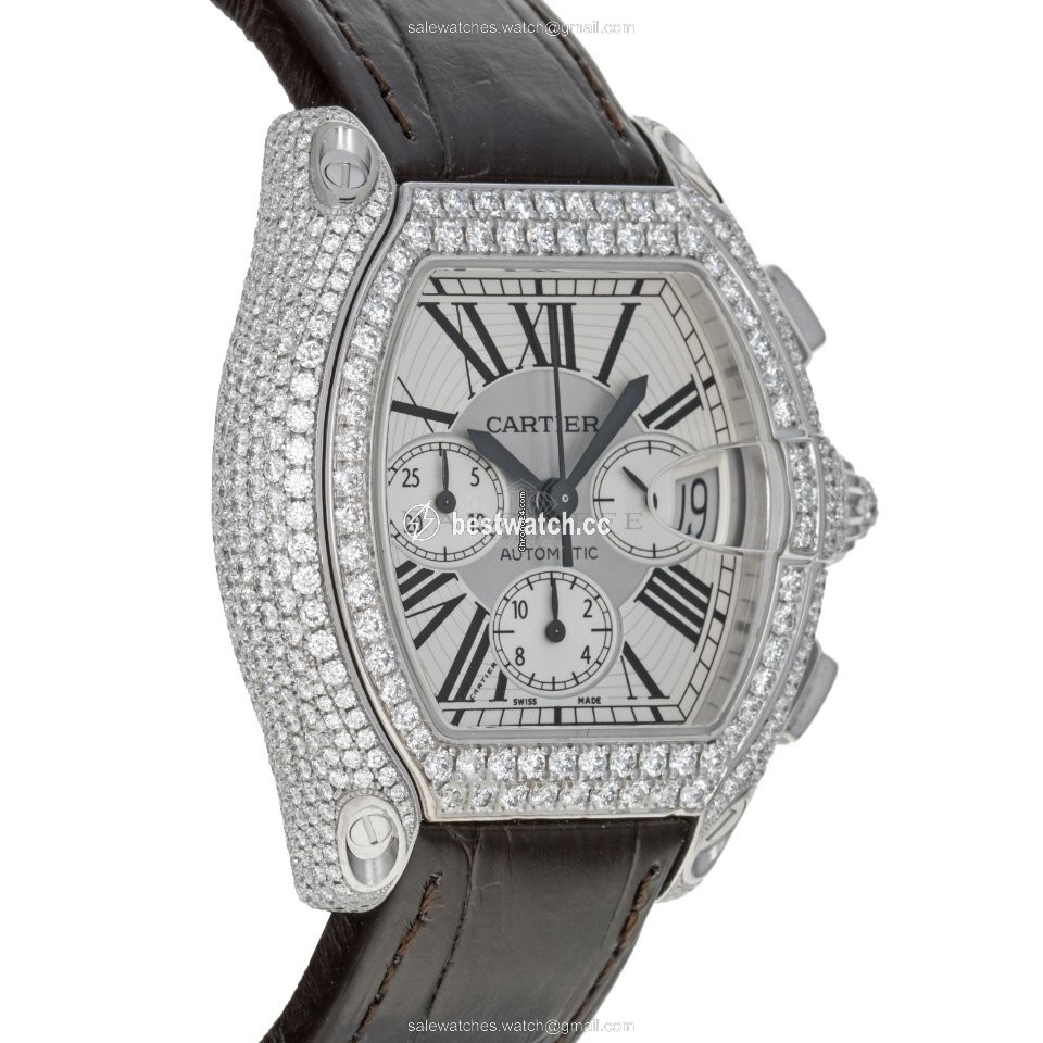 IMG_9085 Cartier Roadster Mens watch Unisex Automatic White gold Cartier 2826 Replica 2