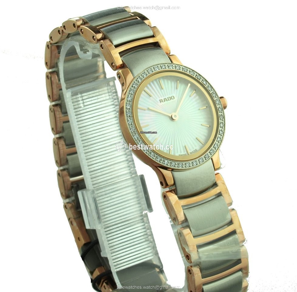 IMG_9085 Rado Centrix Womens watch Quartz Gold Steel R30218923 Replica 2