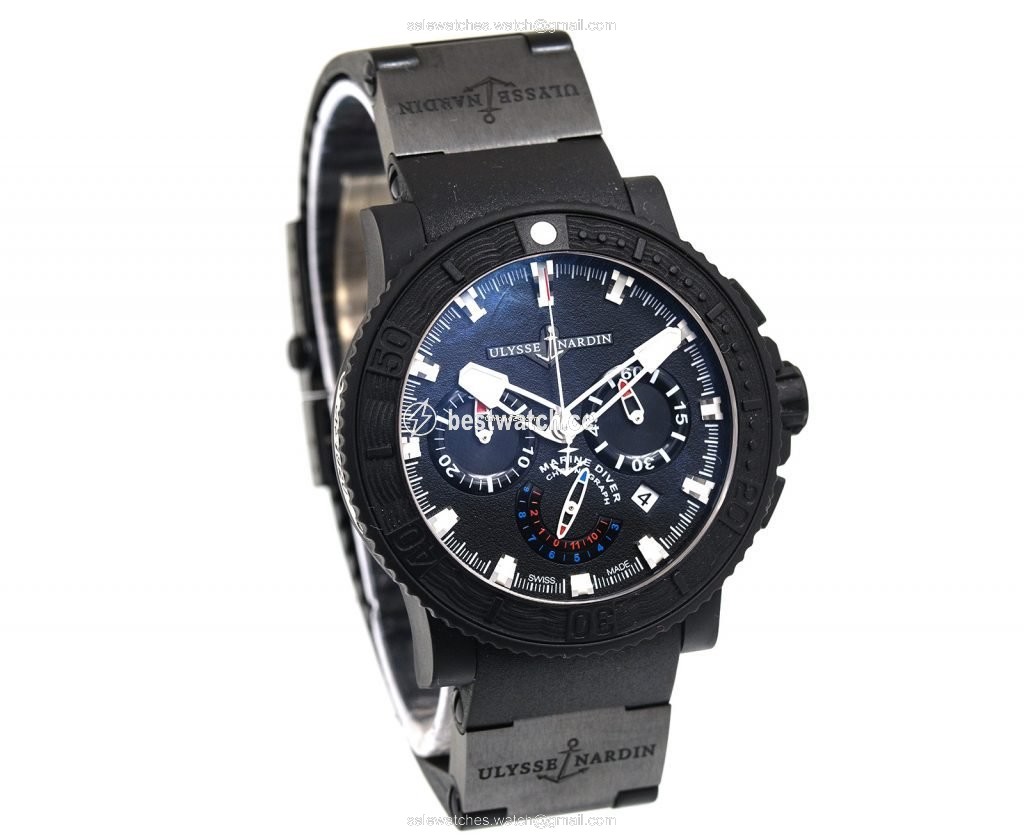 IMG_9085 Ulysse Nardin Diver Black Sea Mens watch Unisex Automatic Steel 353-92 Replica 2