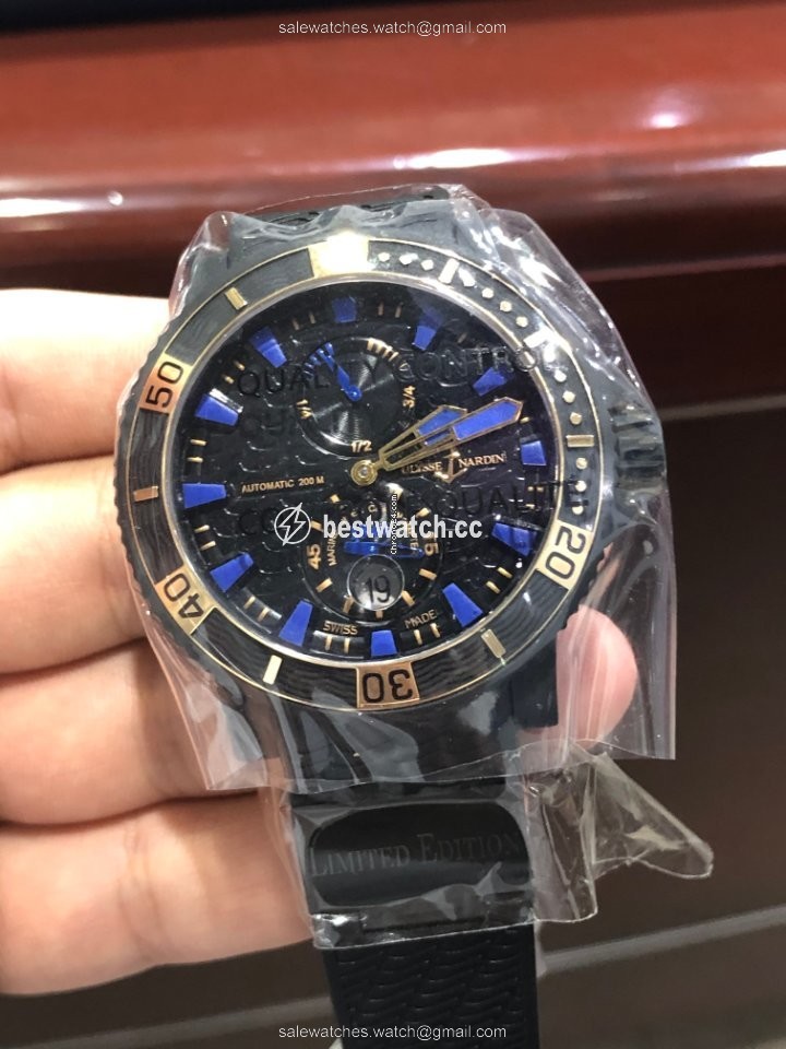 IMG_9085 Ulysse Nardin Diver Black Sea Mens watch Unisex Automatic Steel 263-92LE-3C 923-RG Replica 2