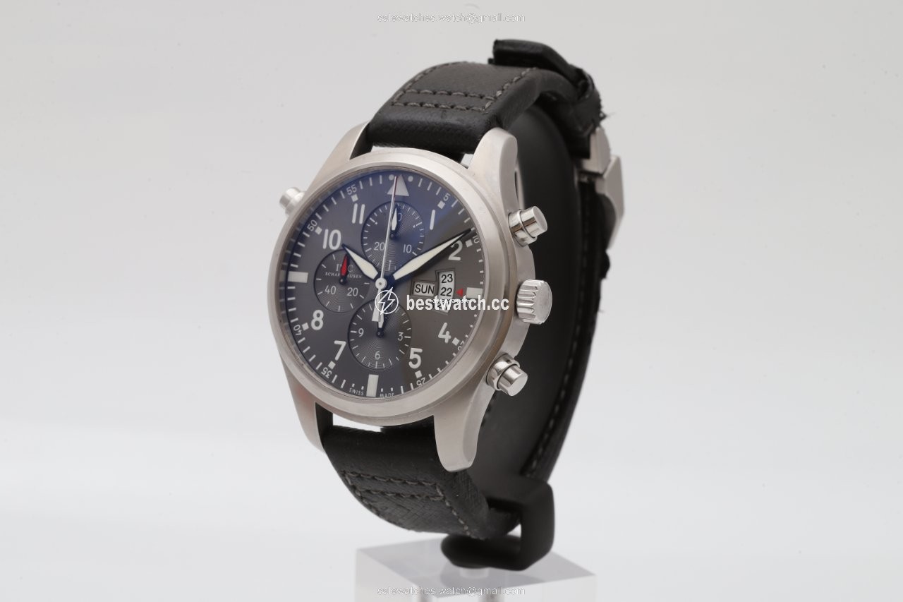 IWC Pilot Double Chronograph Mens watch Unisex Automatic Steel IW377805 Replica 2