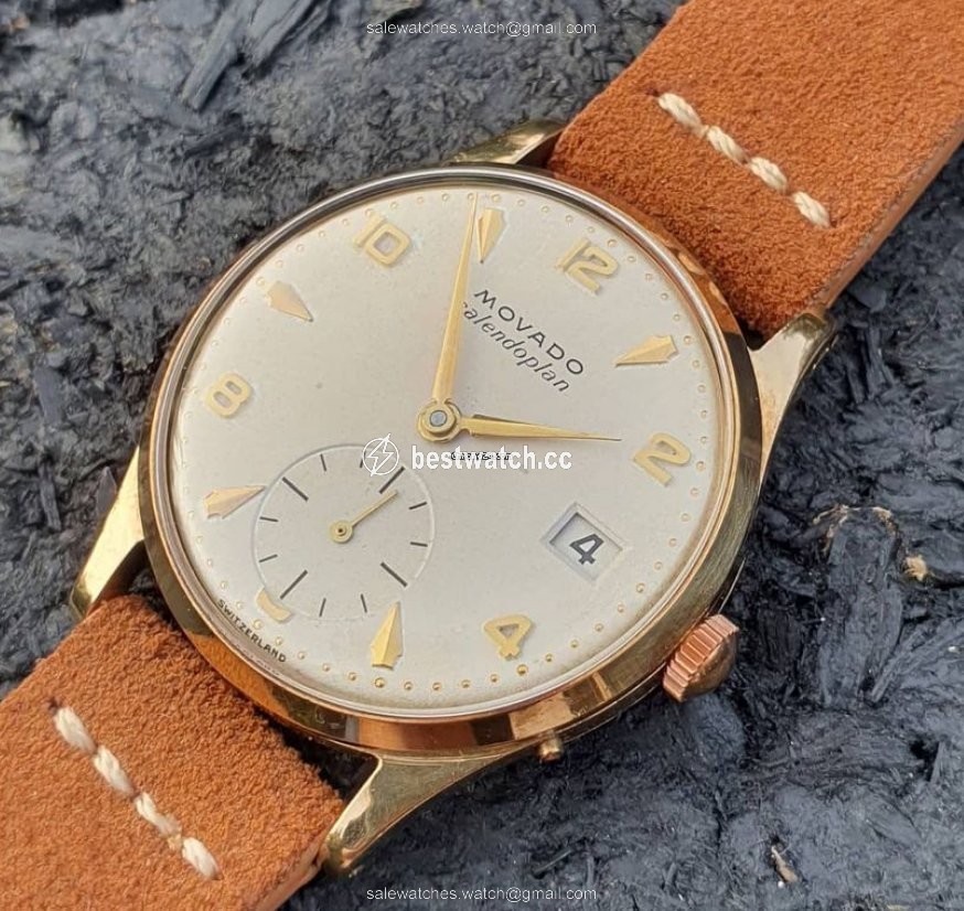 IMG_9085 Movado Mens watch Unisex Manual winding Yellow gold Movado 13322 Replica 2