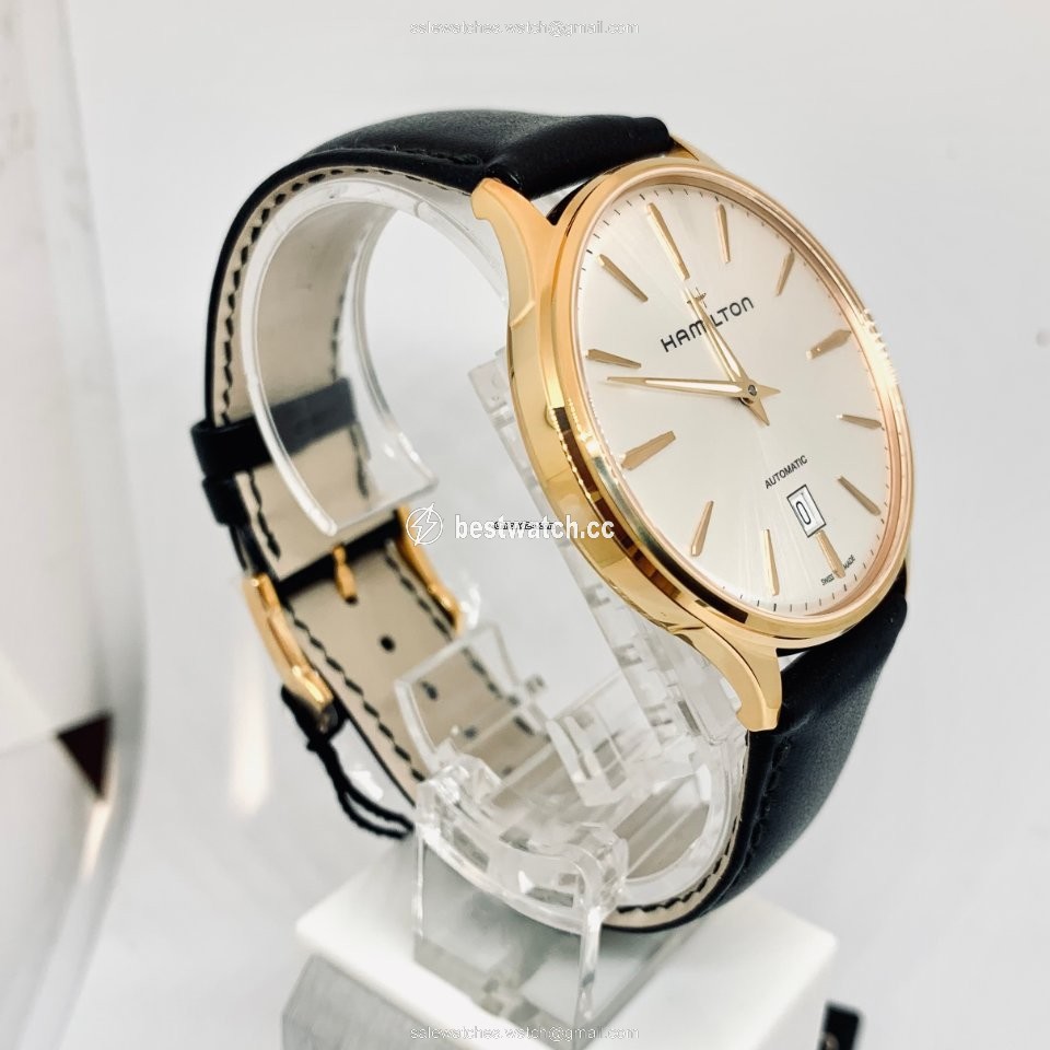 IMG_9085 Hamilton Jazzmaster Thinline Mens watch Unisex Automatic Rose gold H38545751 Replica 2