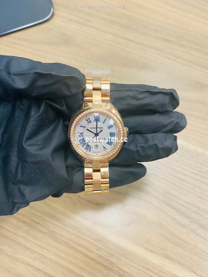 IMG_9085 Cartier Cle de Cartier Womens watch Automatic Rose gold WJCL0003 Replica 2
