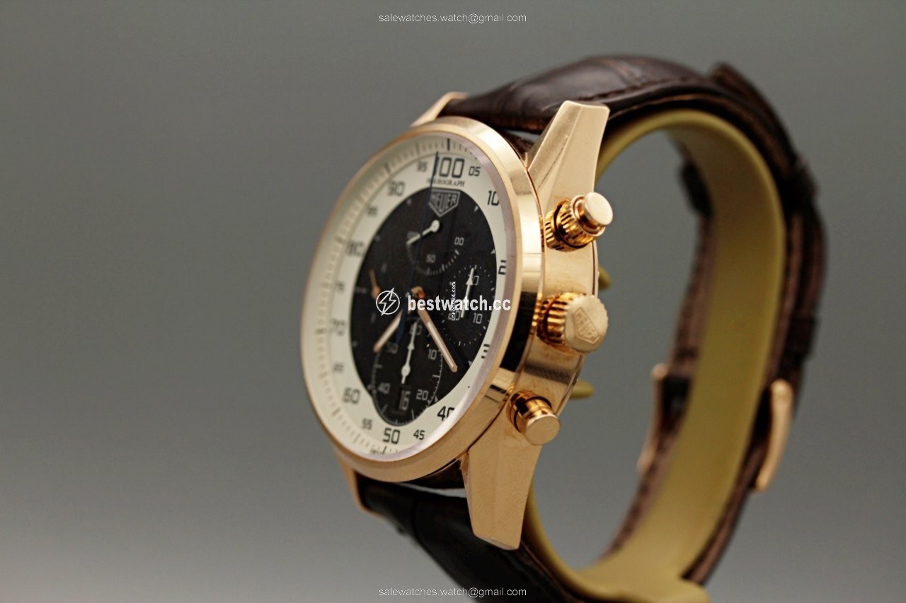 IMG_9085 TAG Heuer Carrera Mikrograph Mens watch Unisex Automatic Rose gold Tag Heuer Mikrograph Replica 2