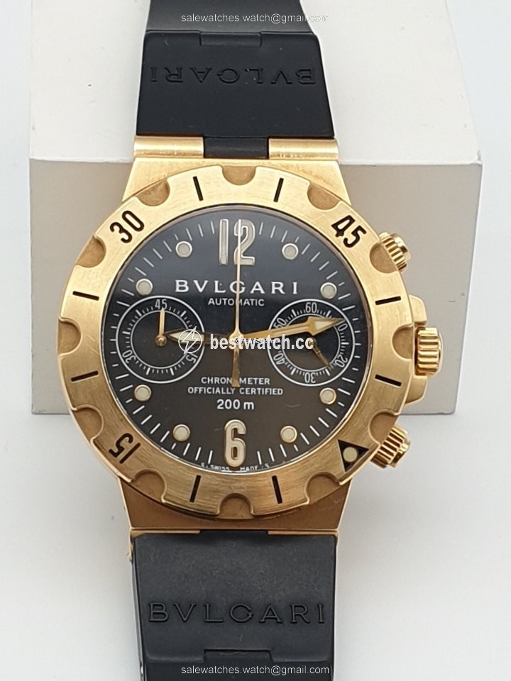 IMG_9085 Bulgari Diagono Mens watch Unisex Automatic Yellow gold SC 38 G Replica 2
