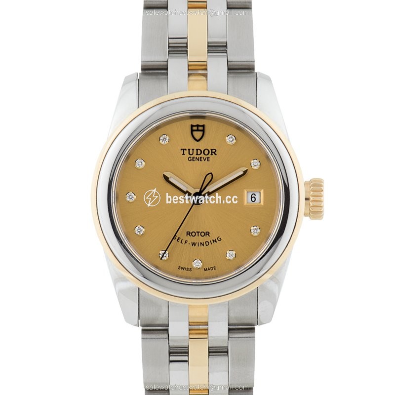 Tudor Glamour Date Womens watch Automatic Gold Steel 51003-0003 Replica 2