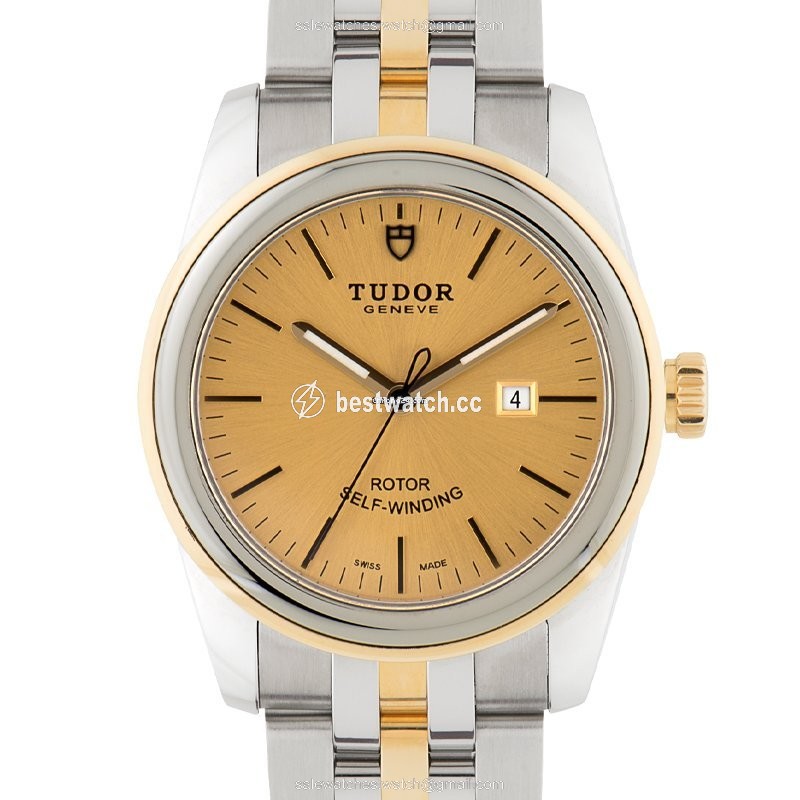 IMG_9085 Tudor Glamour Date Automatic Gold Steel M53003-0005 Replica 2