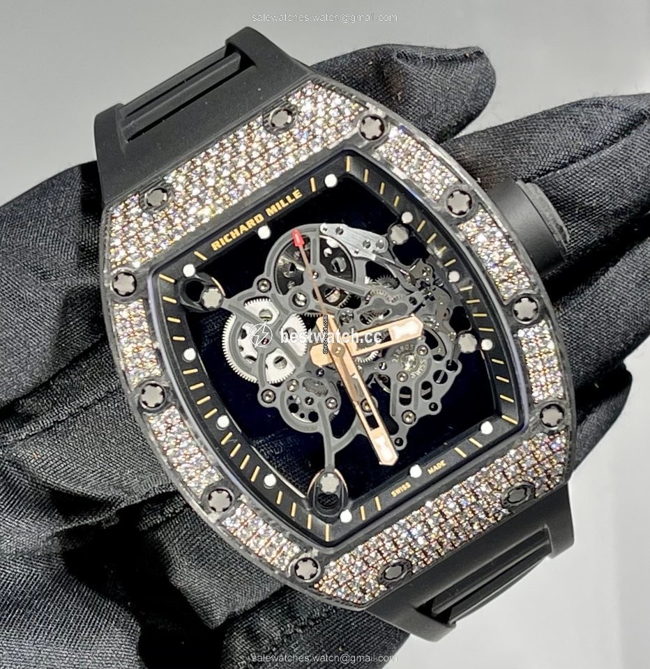 Richard Mille RM 055 Mens watch Unisex Manual winding Rose gold RM 055 Bubba Watson Replica 2