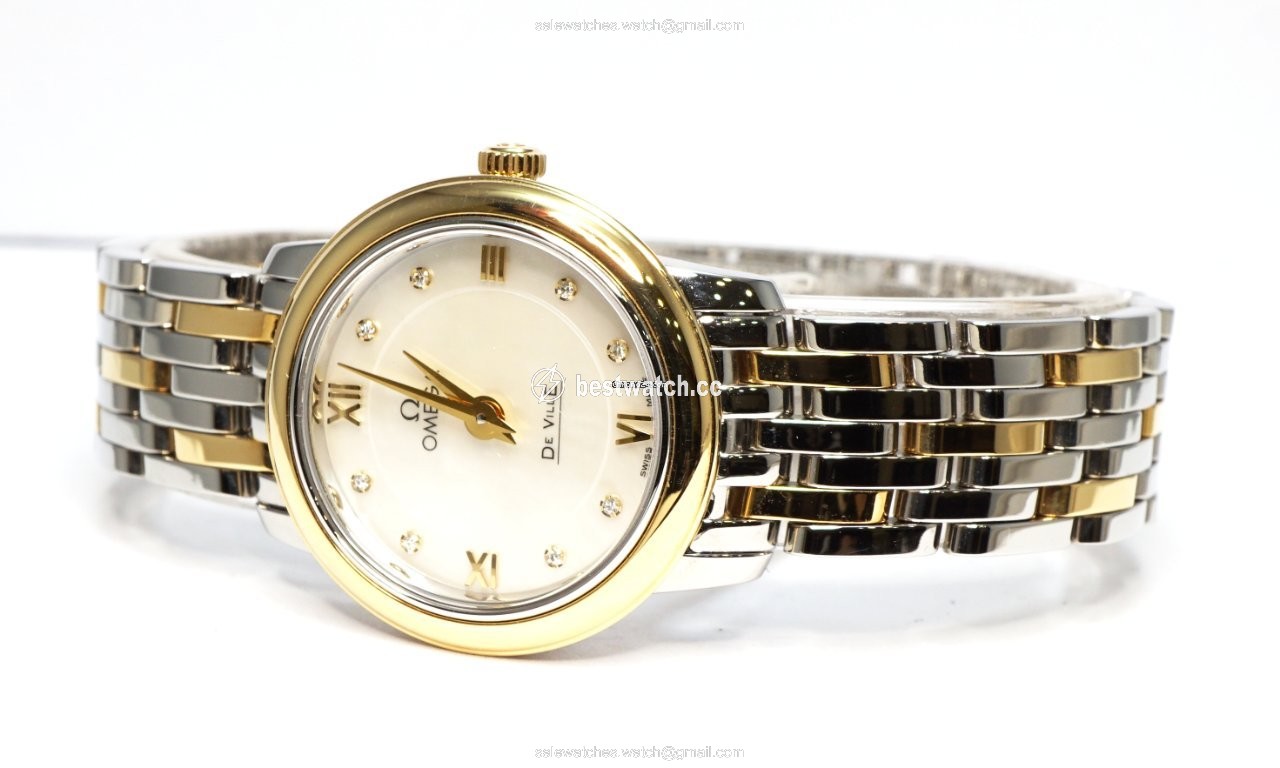 Omega De Ville Prestige Womens watch Quartz Gold Steel 424.20.24.60.55.001 Replica 2