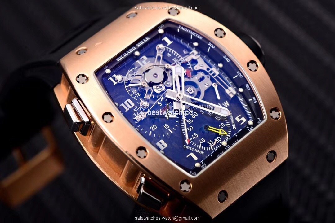 Richard Mille Mens watch Unisex Manual winding Rose gold Richard Mille RM004 AG PG 18K rose gold Full set Replica 2