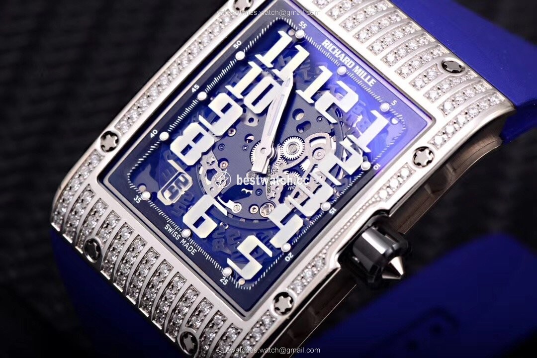 Richard Mille RM 016 Womens watch Automatic White gold Richard Mille RM016 Set diamond 18K White Gold Replica 2