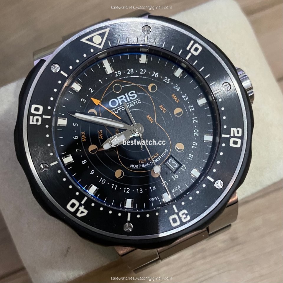 IMG_9085 Oris ProDiver Pointer Moon Mens watch Unisex Automatic Titanium 01 761 7682 7154 Replica 2