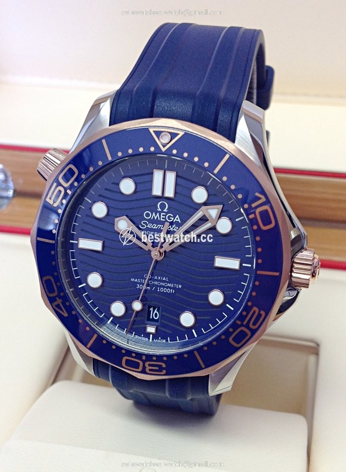 Omega Seamaster Diver 300 M Mens watch Unisex Automatic Gold Steel 210.22.42.20.03.002 Replica 2