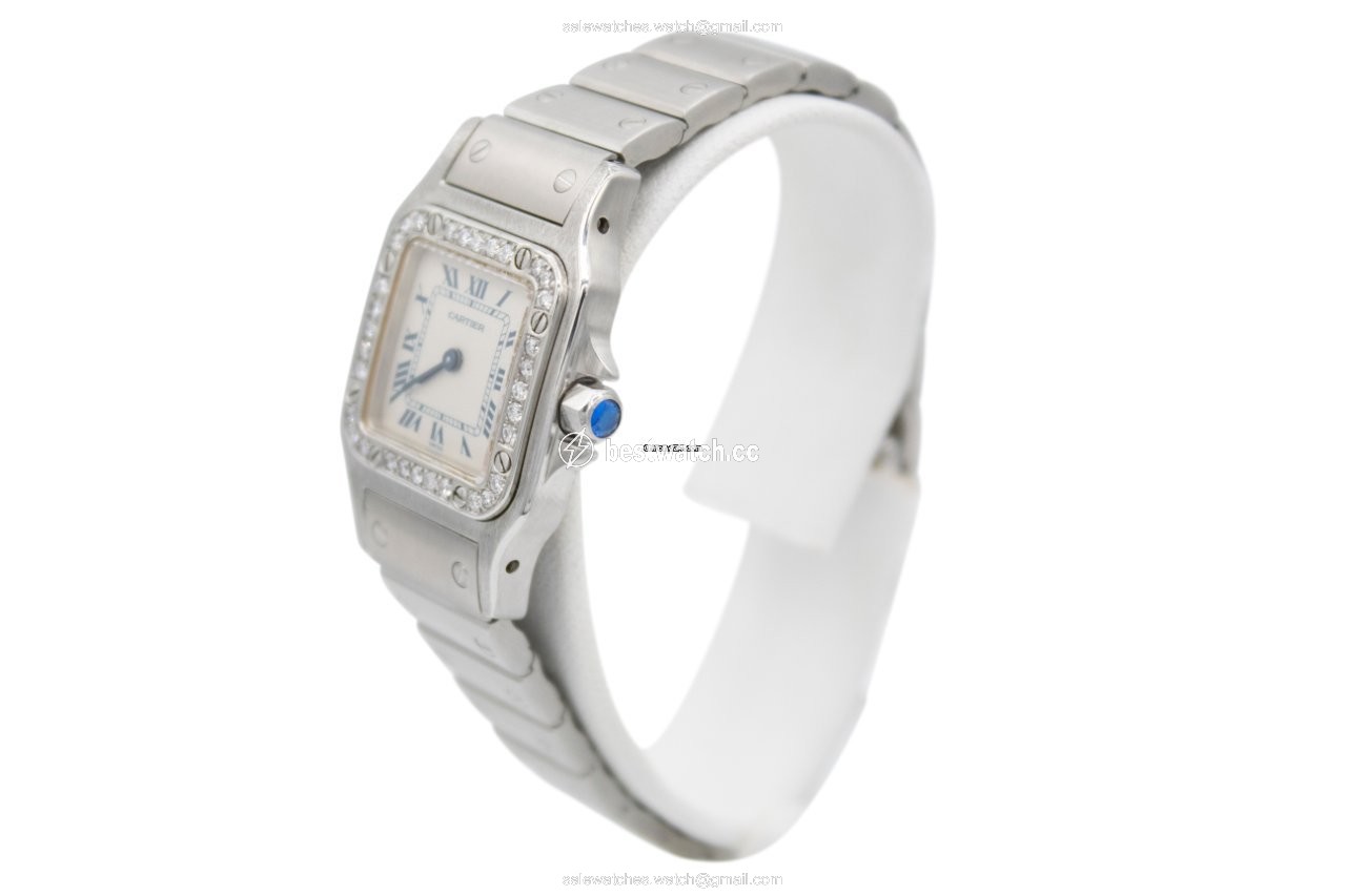 IMG_9085 Cartier Santos Galbee Womens watch Quartz Steel 1565 Replica 2