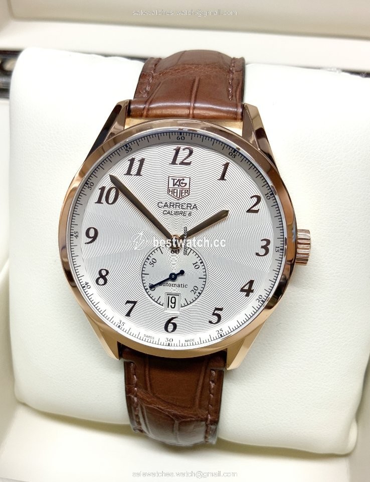 IMG_9085 TAG Heuer Carrera Calibre 6 Mens watch Unisex Automatic Rose gold WAS2140.FC8176 Replica 2