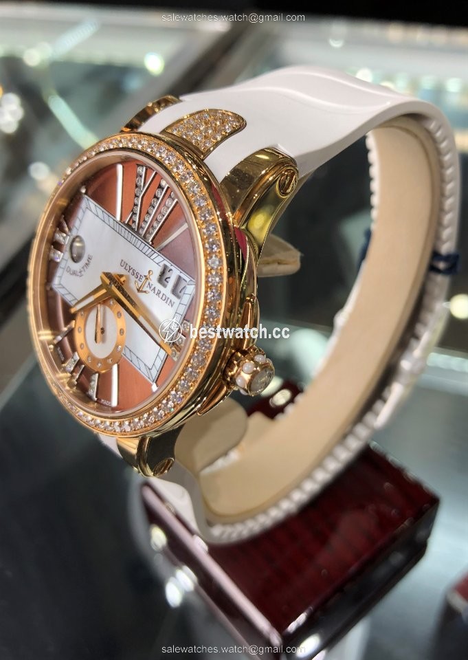 Ulysse Nardin Executive Dual Time Lady Womens watch Automatic Rose gold 246-10B-3C 30-05 Replica 2