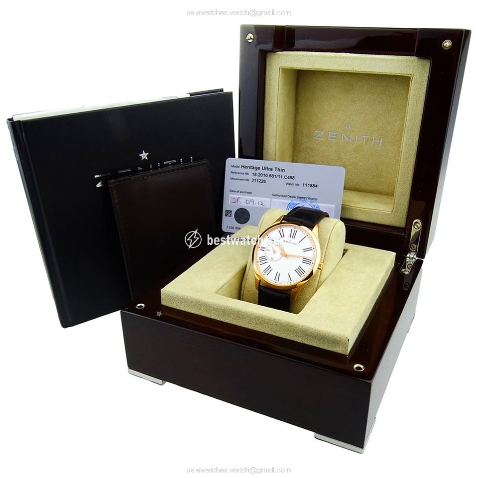 IMG_9085 Zenith Elite Ultra Thin Mens watch Unisex Automatic Rose gold 18.2010.681 Replica 2