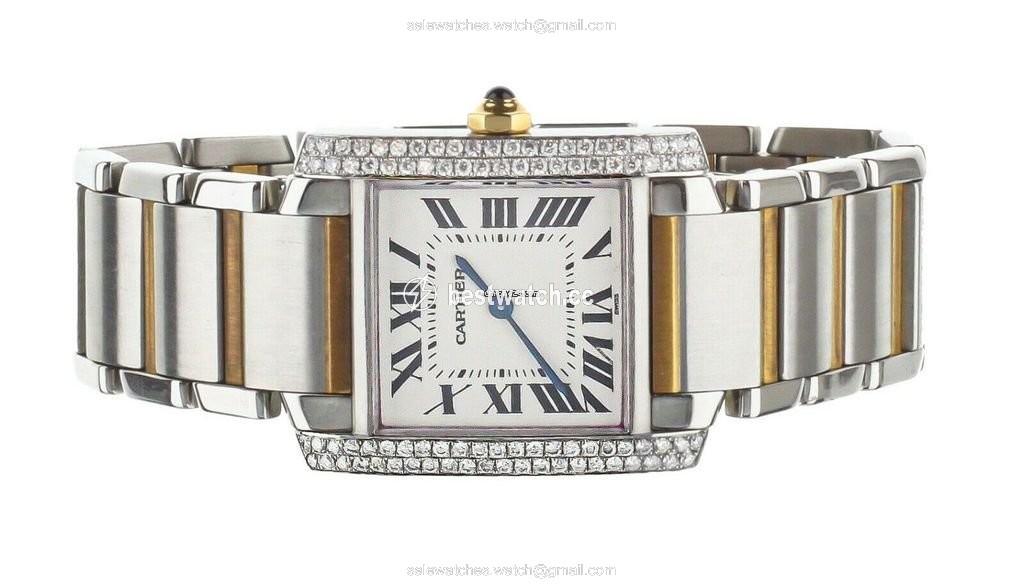 IMG_9085 Cartier Tank Francaise Womens watch Quartz Gold Steel W2TA0003 2301 Replica 2