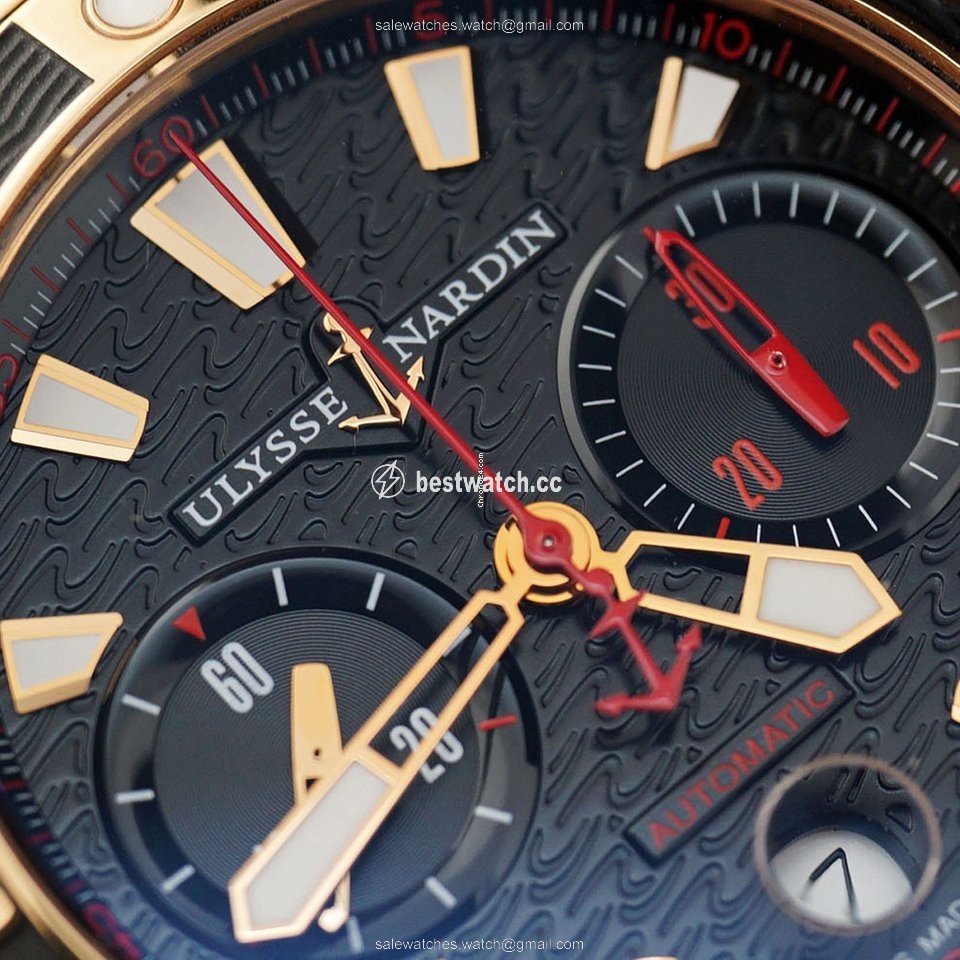 IMG_9085 Ulysse Nardin Maxi Marine Diver Mens watch Unisex Automatic Rose gold 8006-102-8C 926 Replica 2