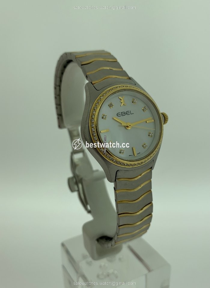 IMG_9085 Ebel Wave Womens watch Quartz Gold Steel 1216198 Replica 2