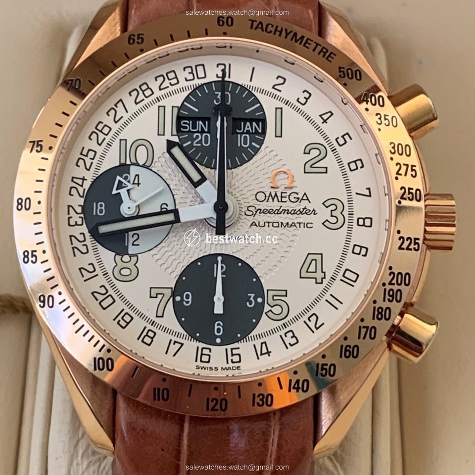 IMG_9085 Omega Speedmaster Date Mens watch Unisex Automatic Rose gold 36233300 Replica 2