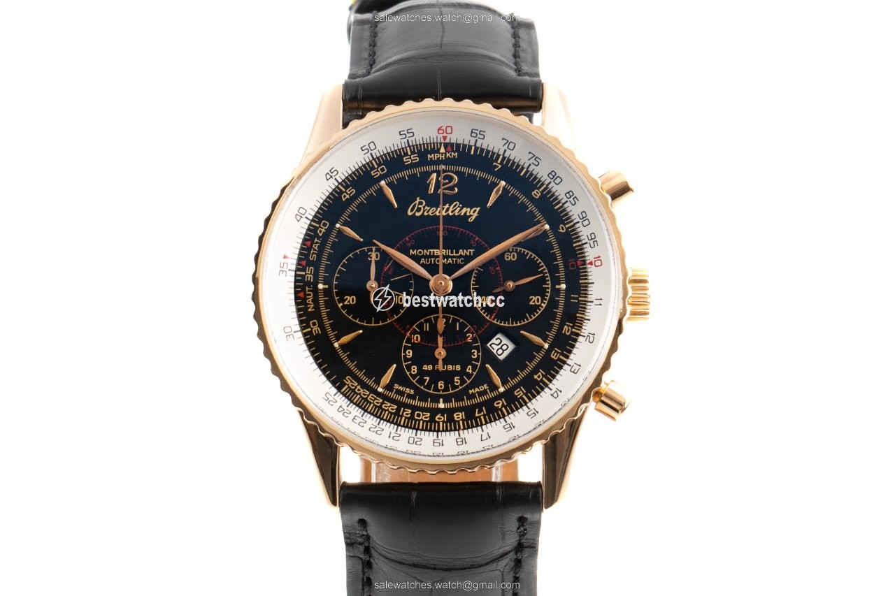 Breitling Montbrillant Mens watch Unisex Automatic Yellow gold H41030 Replica 2