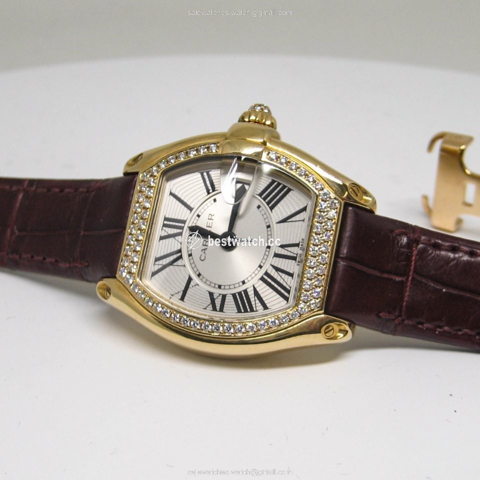IMG_9085 Cartier Roadster Womens watch Quartz Yellow gold WE500160 Replica 2