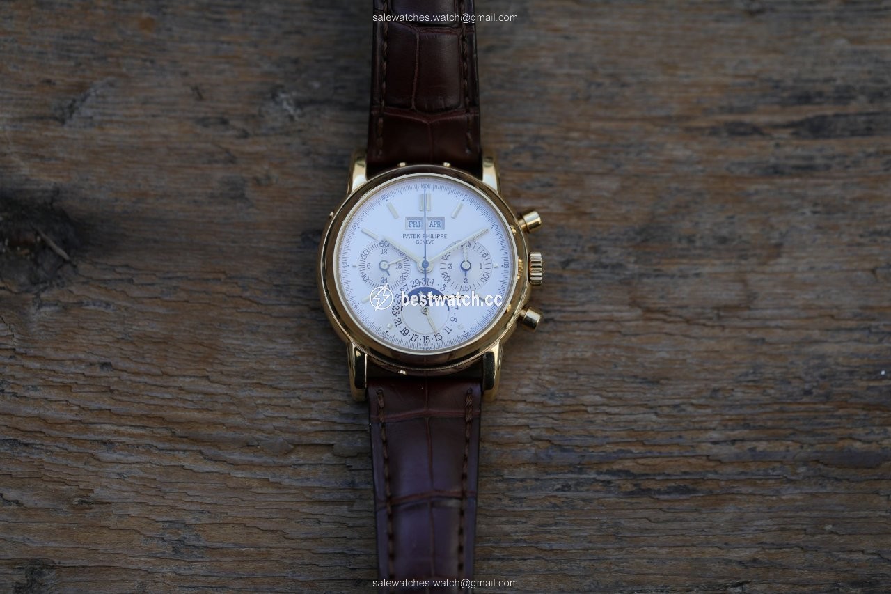 IMG_9085 Patek Philippe Perpetual Calendar Chronograph Manual winding Rose gold 3970ER Replica 2