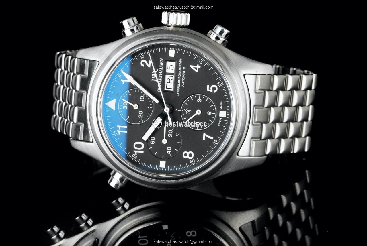 IWC Pilot Double Chronograph Mens watch Unisex Automatic Steel IW371319 Replica 2