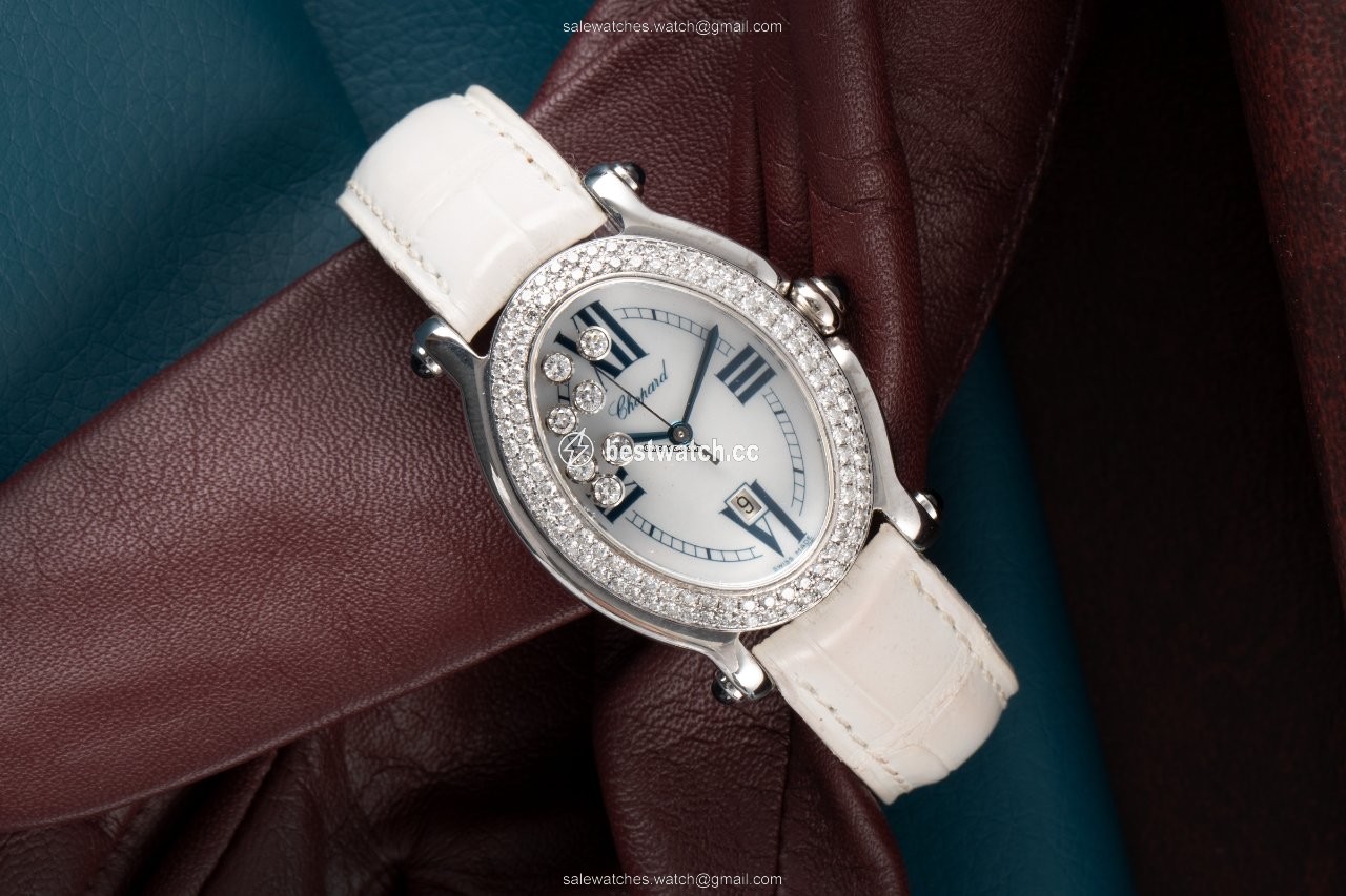 IMG_9085 Chopard Happy Sport Womens watch Quartz White gold 27 7012-23 Replica 2