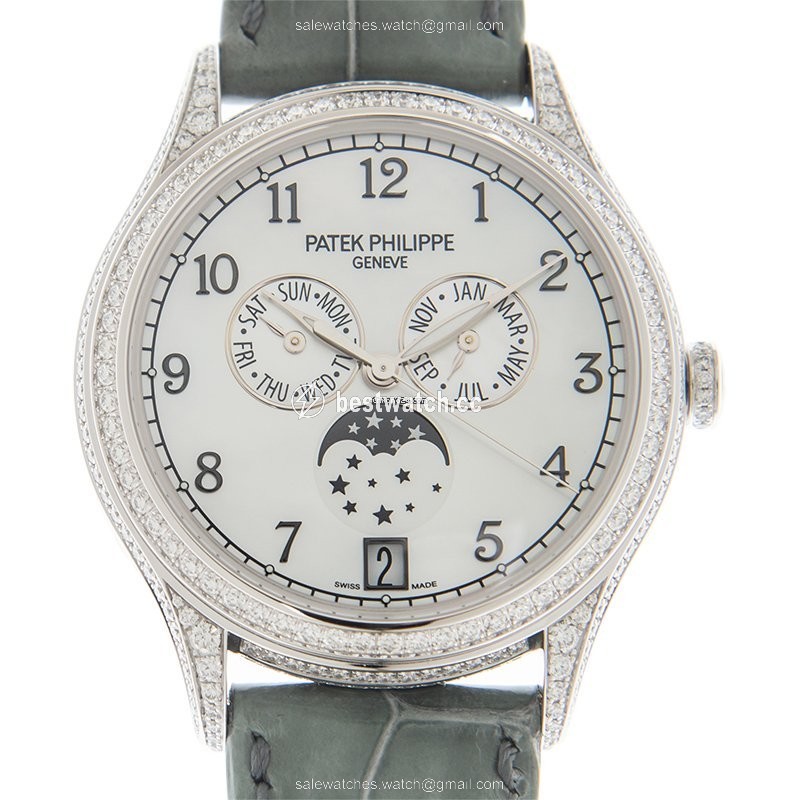 IMG_9085 Patek Philippe Annual Calendar Womens watch Automatic White gold 4948G-010 Replica 2
