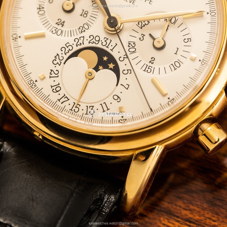 IMG_9085 Patek Philippe Perpetual Calendar Chronograph Mens watch Unisex Manual winding Yellow gold 3971 Replica 2