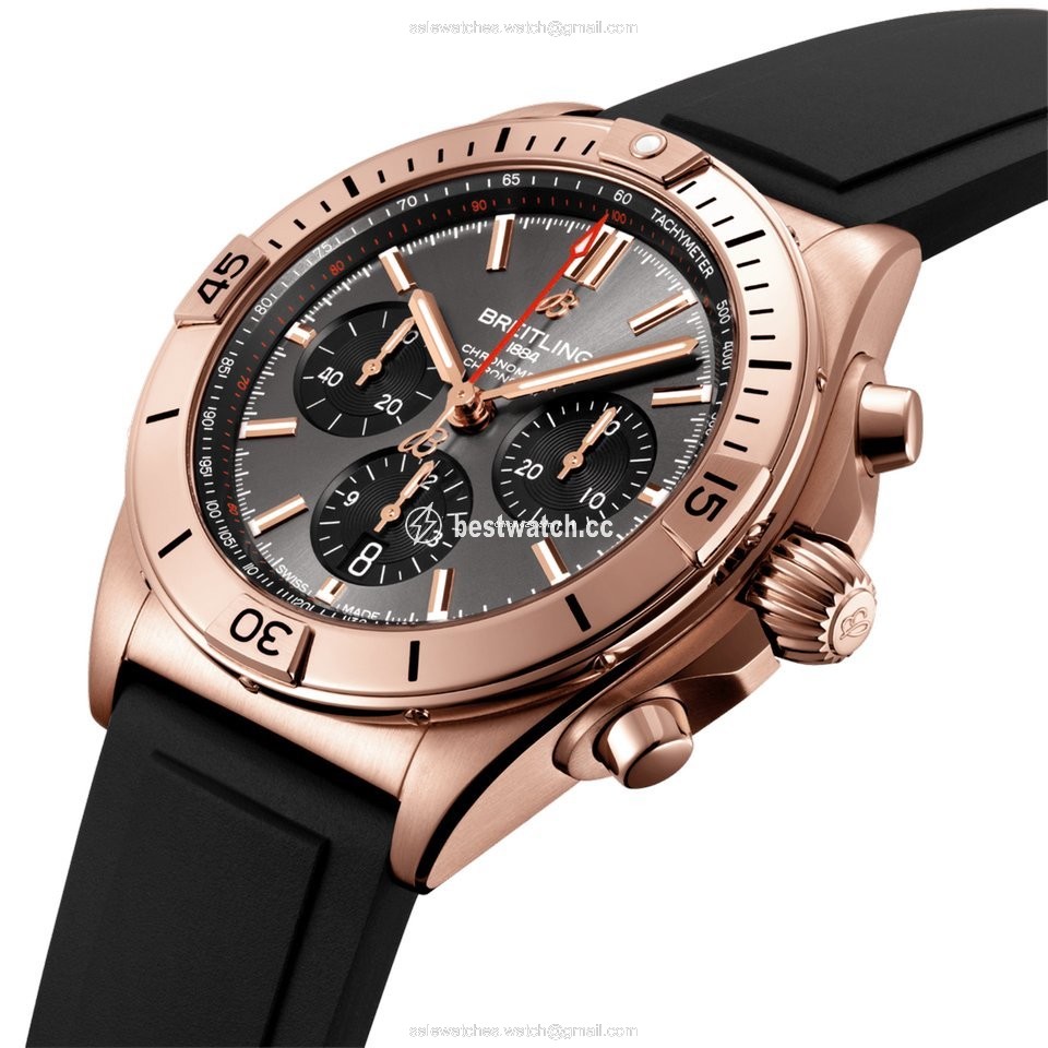 IMG_9085 Breitling Chronomat Mens watch Unisex Automatic Red gold RB0134101B1S1 Replica 2