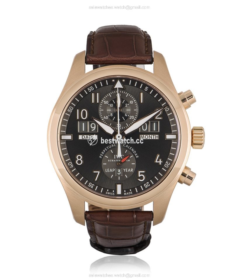 IMG_9085 IWC Pilot Spitfire Perpetual Calendar Digital Date-Month Mens watch Unisex Automatic Rose gold IW379105 Replica 2