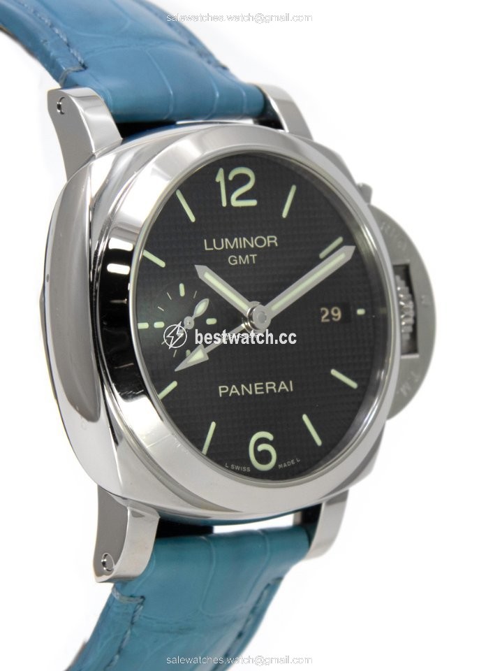 IMG_9085 Panerai Luminor 1950 3 Days GMT Automatic Mens watch Unisex Automatic Steel PAM 00535 Replica 2