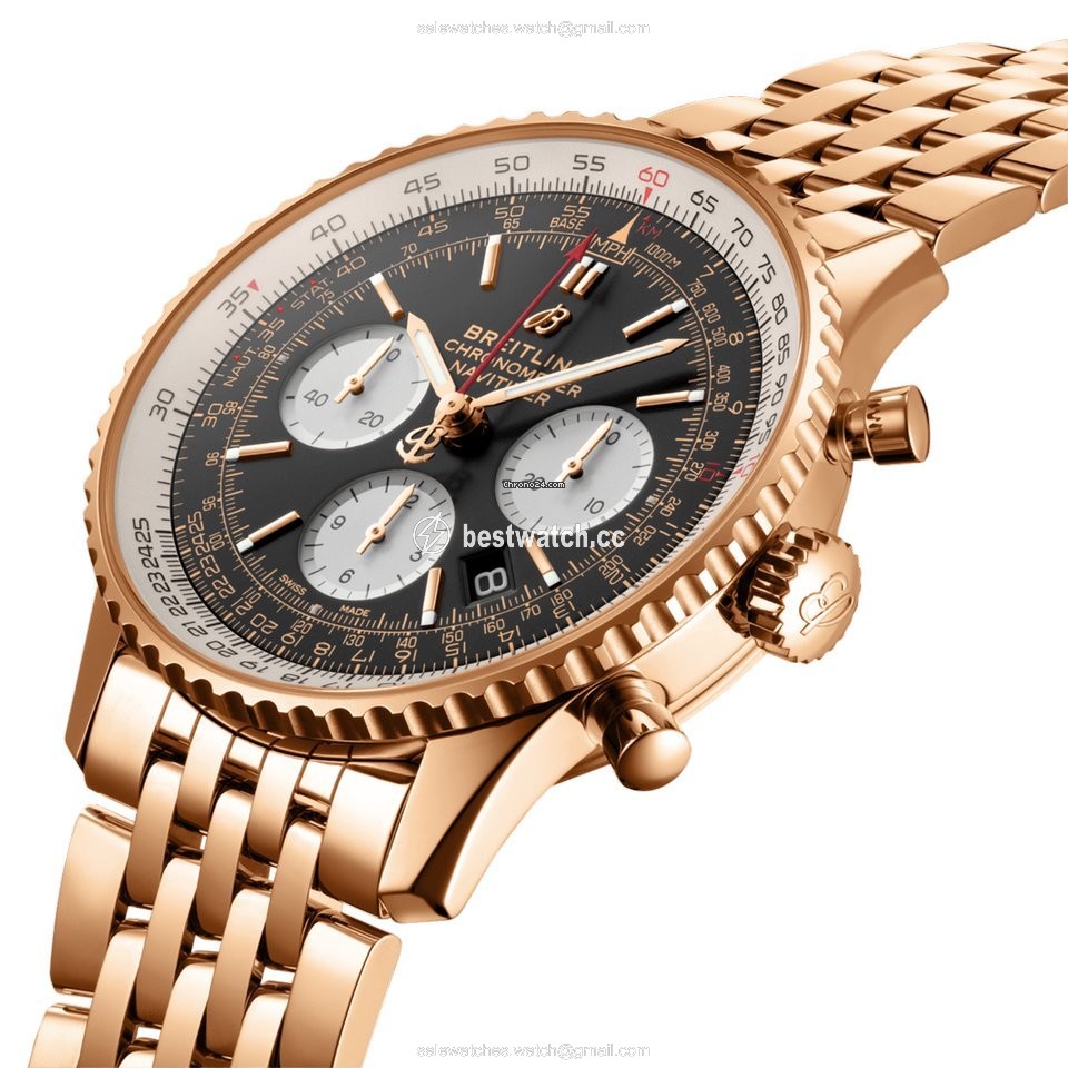Breitling Navitimer 1 B01 Chronograph 43 Mens watch Unisex Automatic Red gold RB0121211B1R1 Replica 2