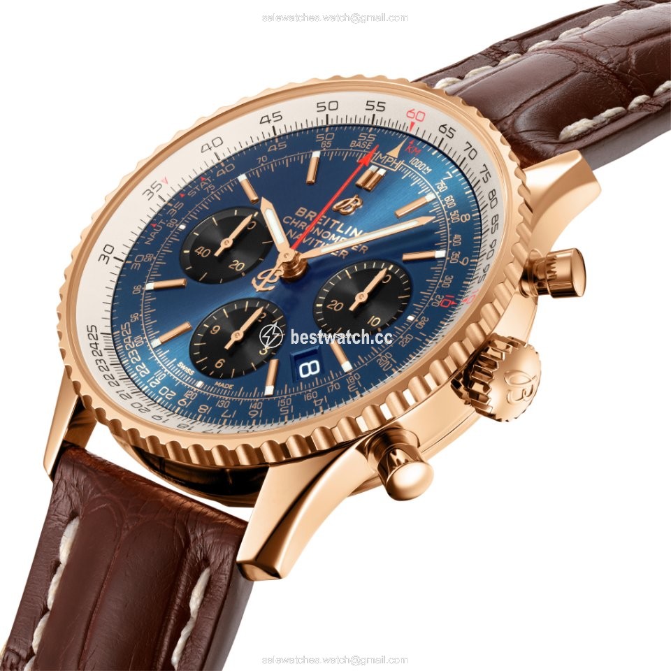 Breitling Navitimer 1 B01 Chronograph 43 Mens watch Unisex Automatic Red gold RB0121211C1P4 Replica 2
