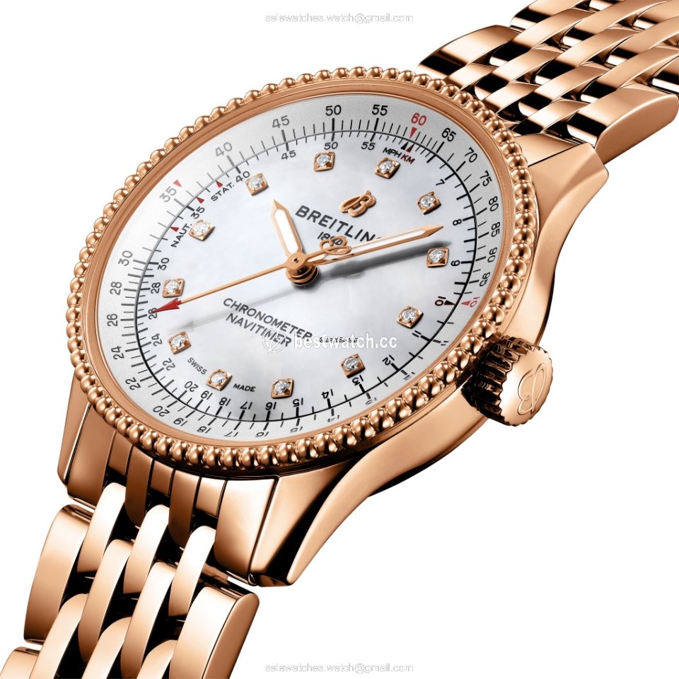 IMG_9085 Breitling Navitimer Womens watch Automatic Red gold R17395211A1R1 Replica 2