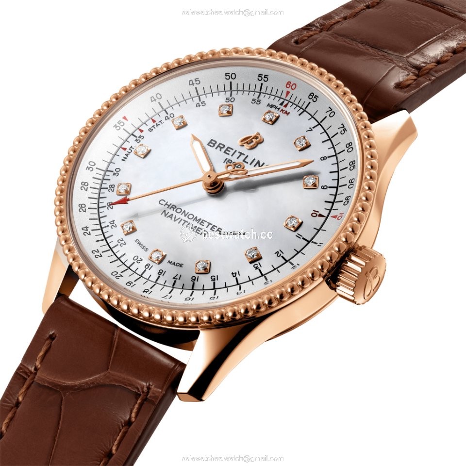 IMG_9085 Breitling Navitimer Womens watch Automatic Red gold R17395211A1P2 Replica 2