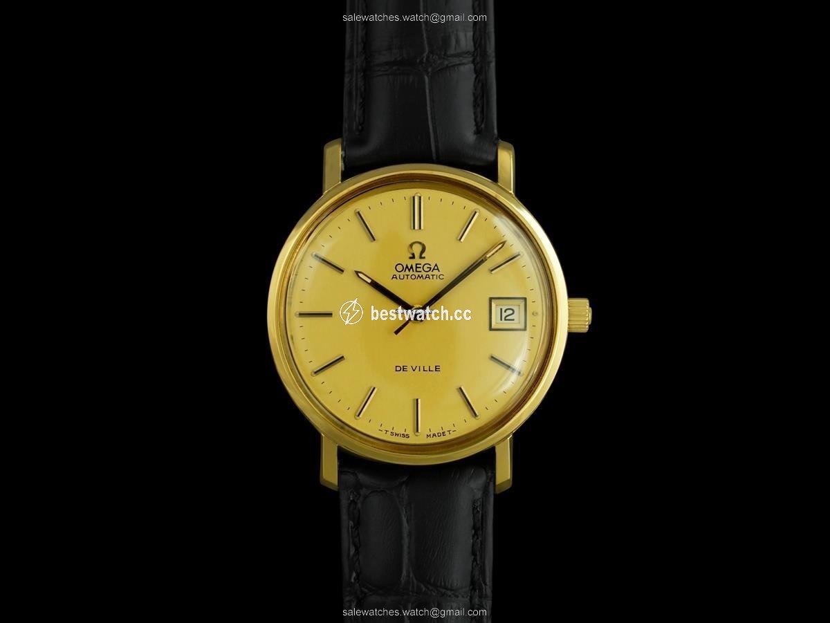 Omega De Ville Mens watch Unisex Automatic Gold Steel 7692 Replica 2