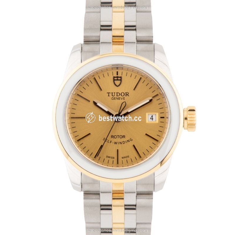 IMG_9085 Tudor Glamour Date Womens watch Automatic Gold Steel M51003-004 Replica 2