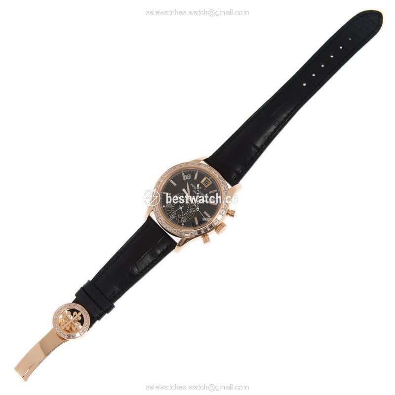 IMG_9085 Patek Philippe Annual Calendar Chronograph Mens watch Unisex Automatic Rose gold 5961R-010 Replica 2