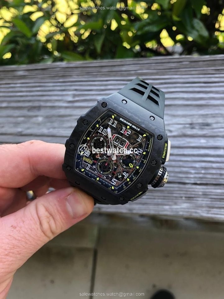 IMG_9085 Richard Mille RM 011 Mens watch Unisex Automatic Carbon RM 11-03 NTPT Replica 2