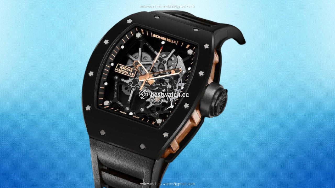 IMG_9085 Richard Mille RM 035 Mens watch Unisex Automatic Titanium RM035 Black Toro Replica 2